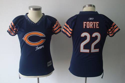 Bears #22 Matt Forte Blue 2011 Women's Field Flirt Stitched NFL Jersey